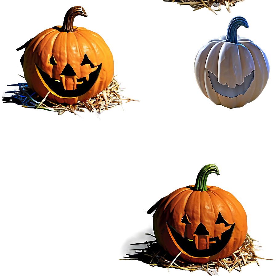 Jack O Lantern On Haystack Png Iay