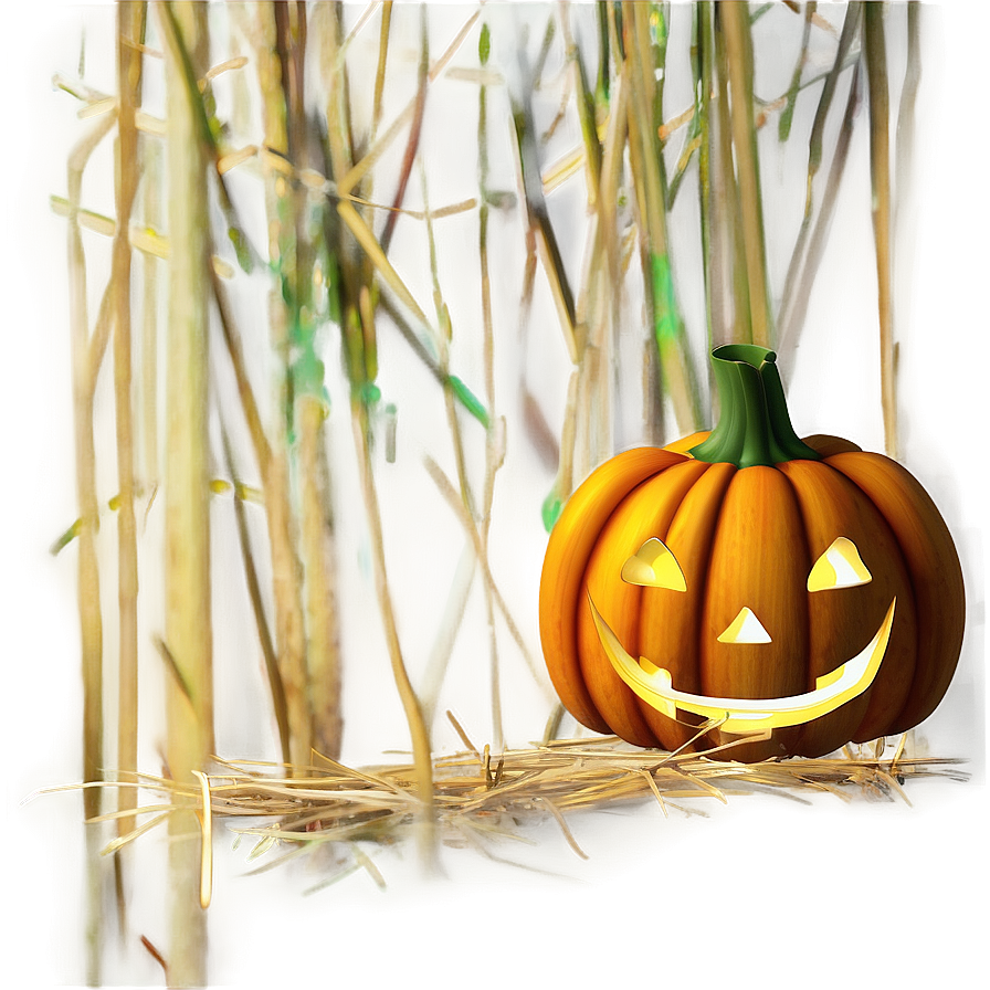 Jack O Lantern On Haystack Png Ysw