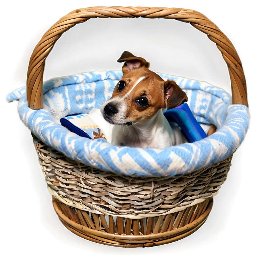 Jack Russell In Basket Png 06292024