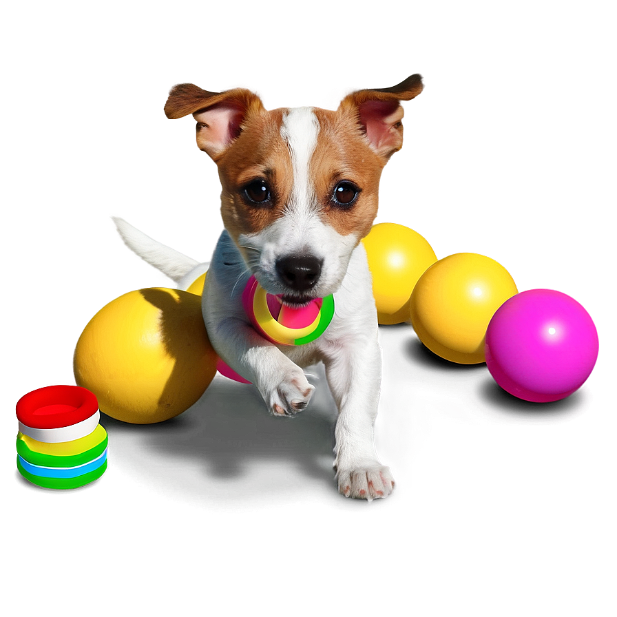 Jack Russell With Toys Png Jvc