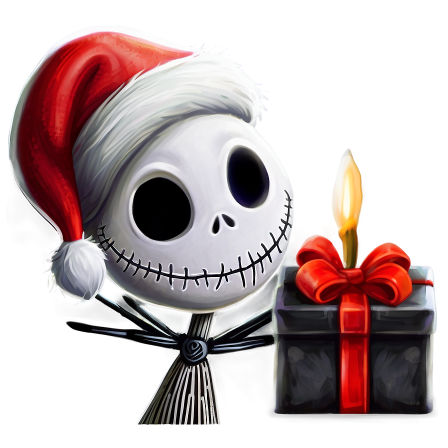 Jack Skellington Santa Hat Png 06292024