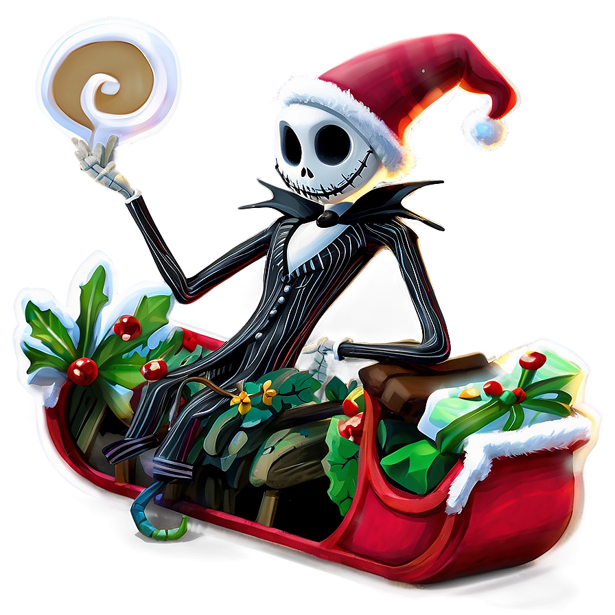 Jack Skellington Santa Sleigh Png Swf