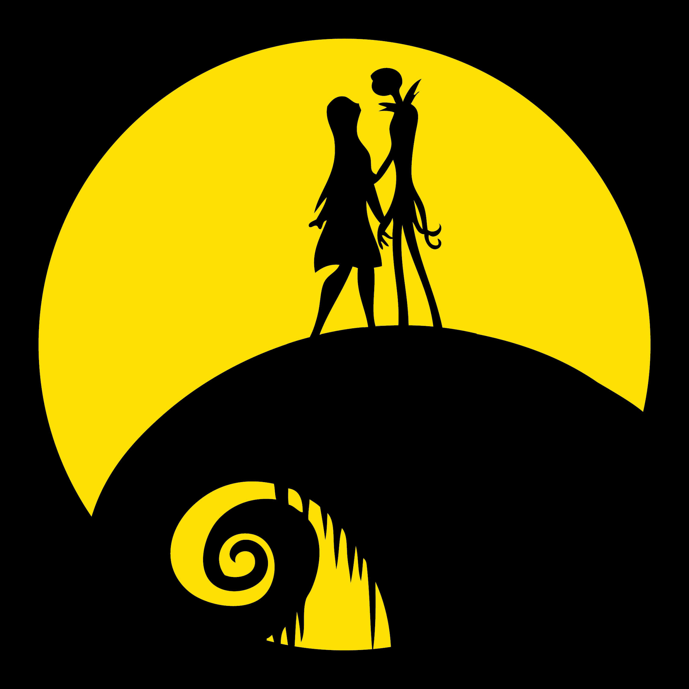 Jackand Sally Moonlight Silhouette