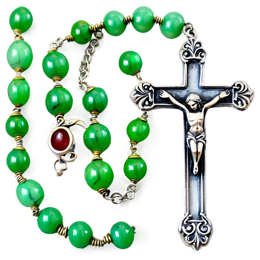 Jade Bead Rosary Png 06112024