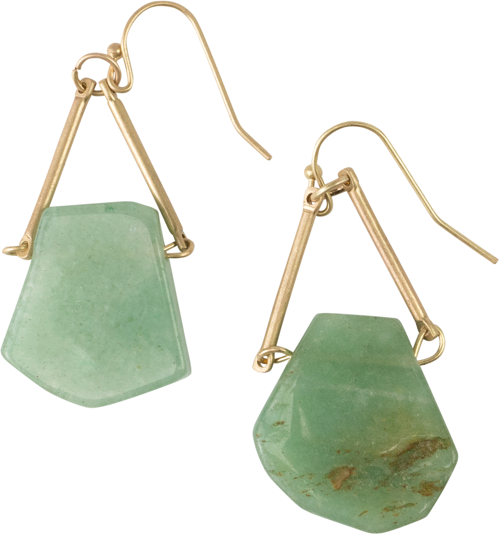 Jade Earrings Gold Hooks