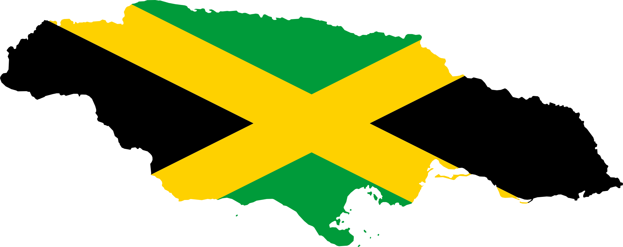 Jamaica Flag Map