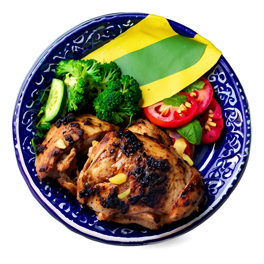 Jamaican Jerk Chicken Dish Png 2