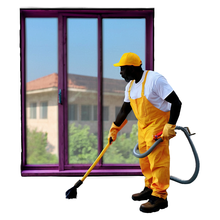 Janitor Cleaning Window Png Dro