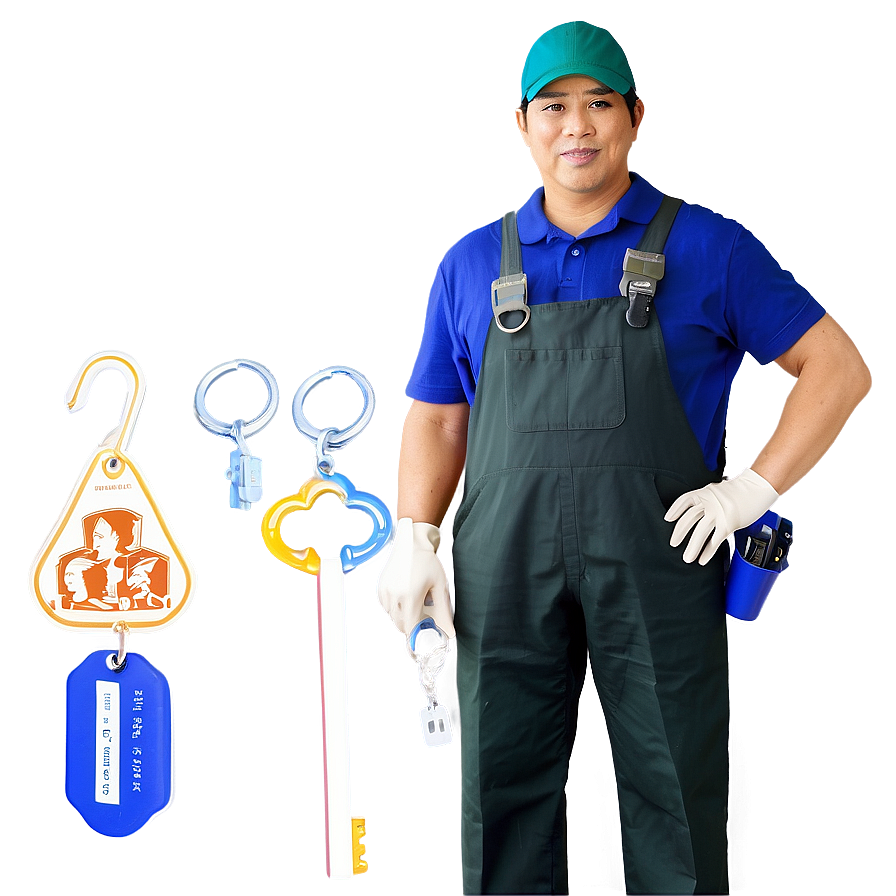 Janitor Holding Keys Png Xfg30