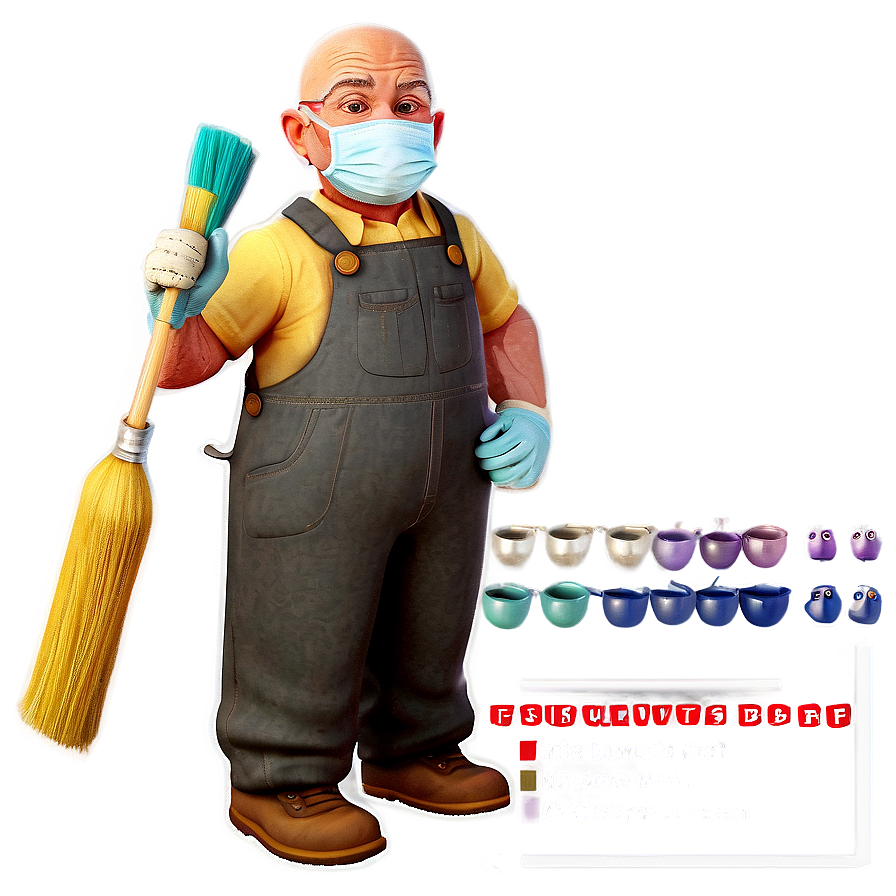 Janitor In Overalls Png 06242024