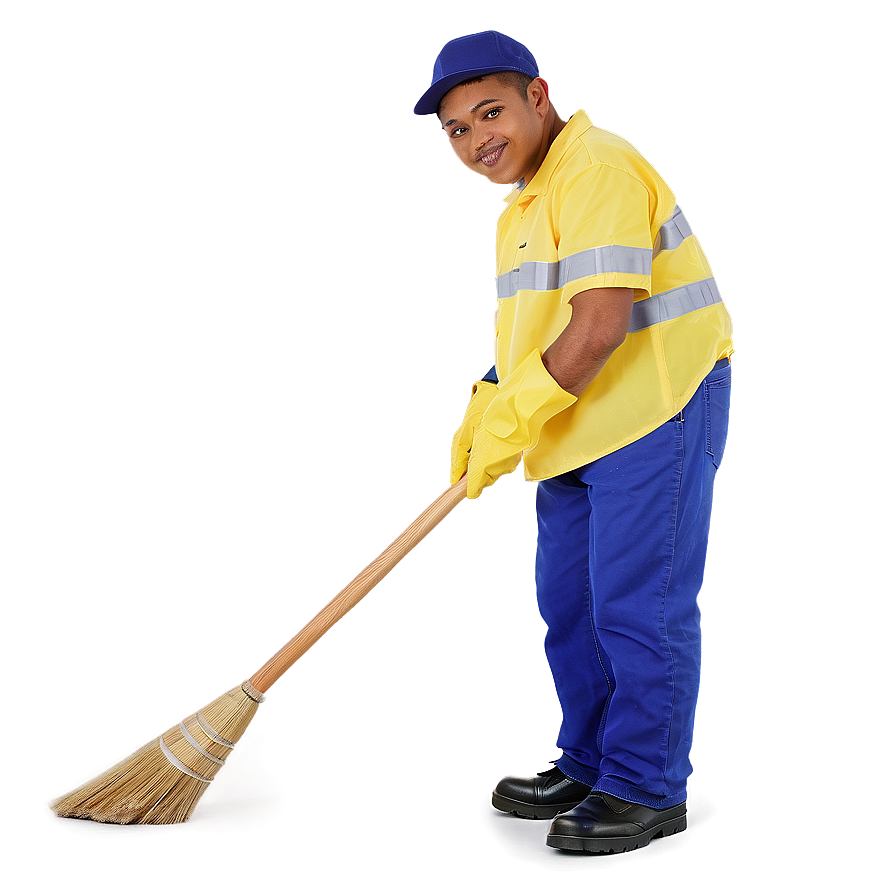 Janitor With Broom Png Pew