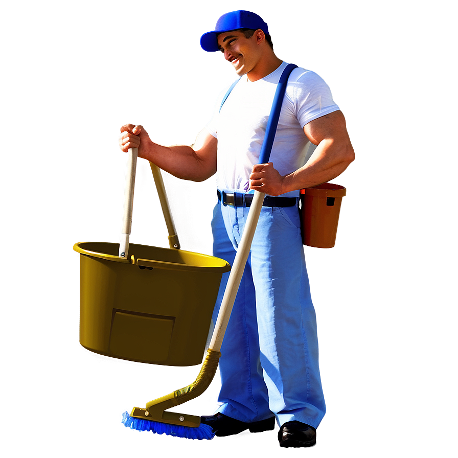 Janitor With Bucket Png 06242024