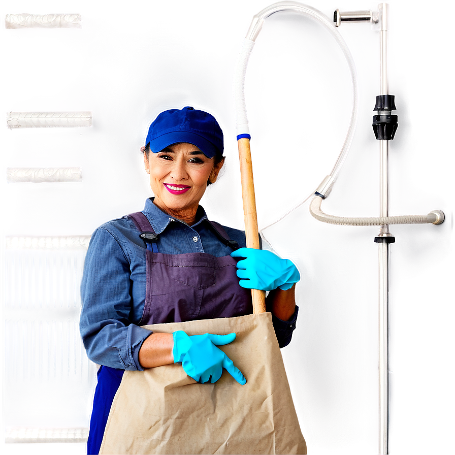 Janitor With Cleaning Supplies Png 80