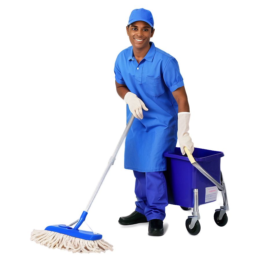 Janitor With Mop Png Wam