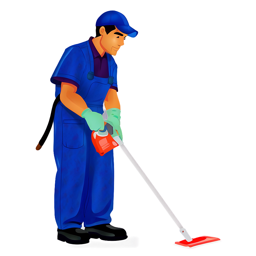 Janitor With Spray Bottle Png Pme