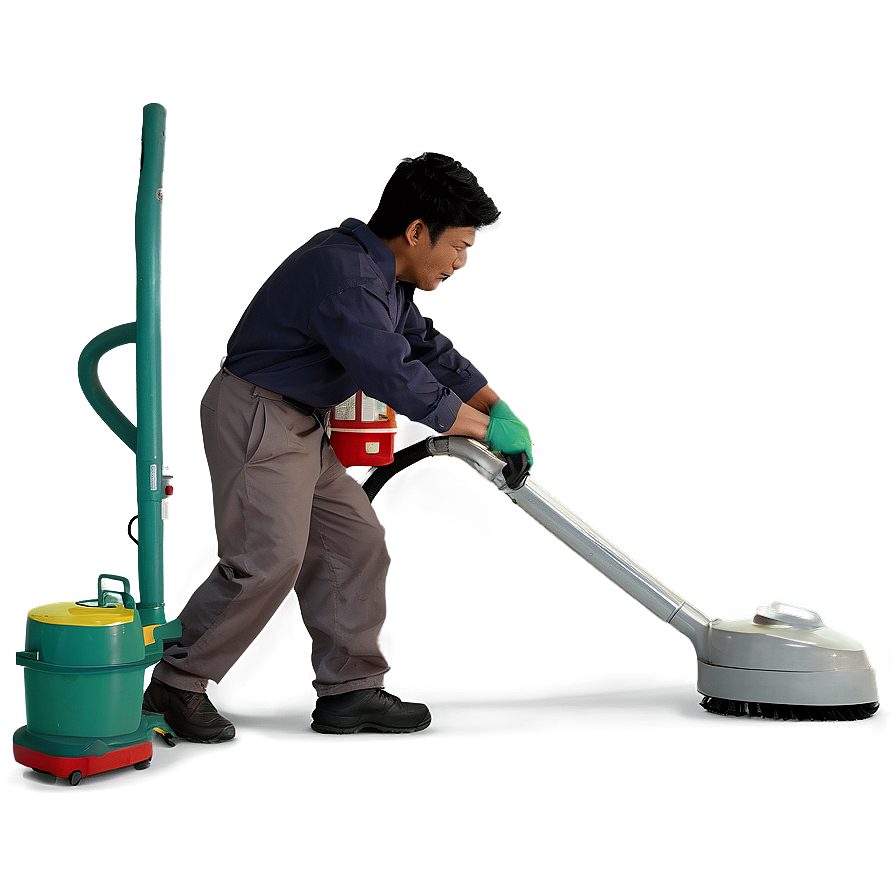 Janitor With Vacuum Cleaner Png Yed