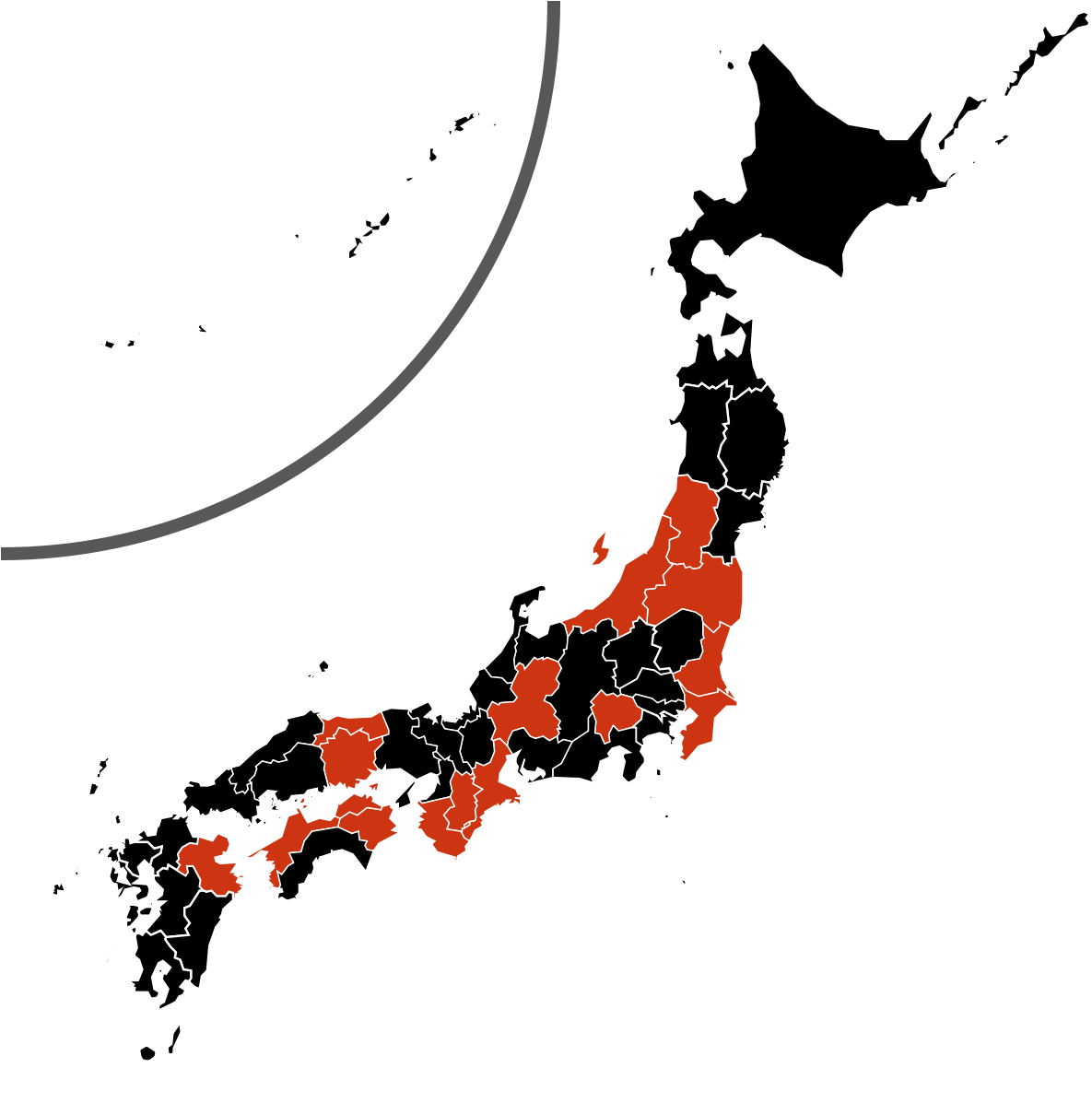 Japan Map Highlighting Kyoto