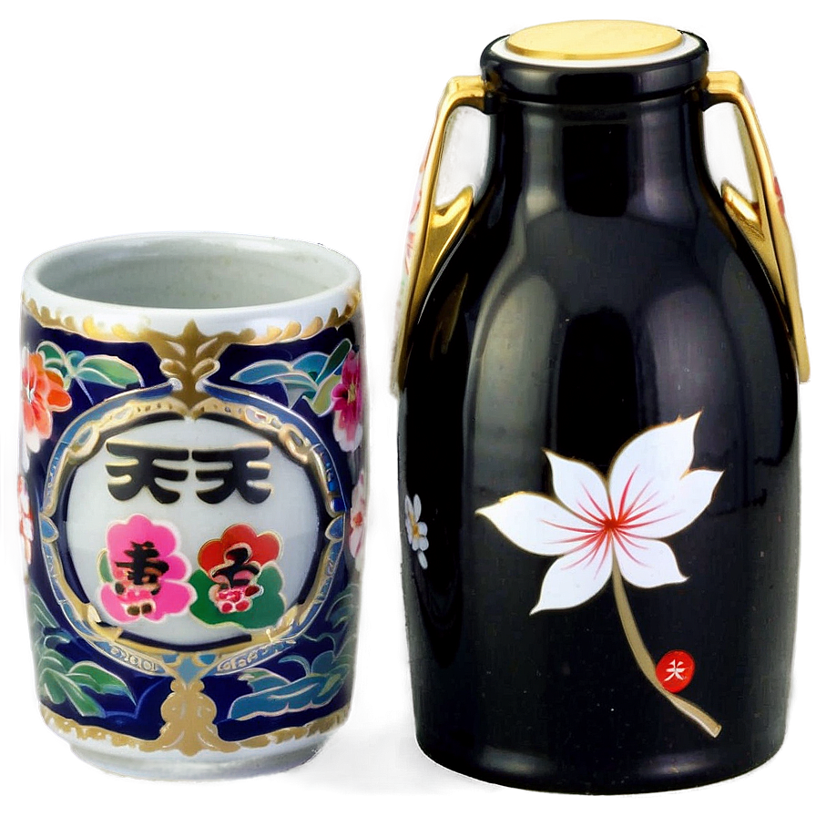 Japan Sake Bottle And Cup Png 94