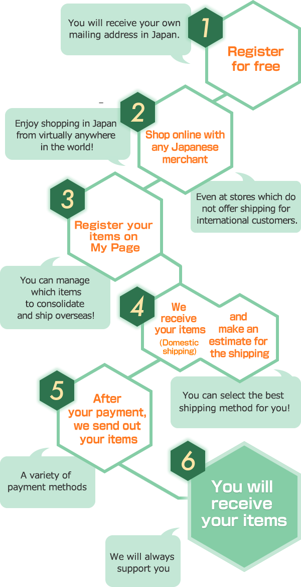 Japan Shopping Service Process Infographic