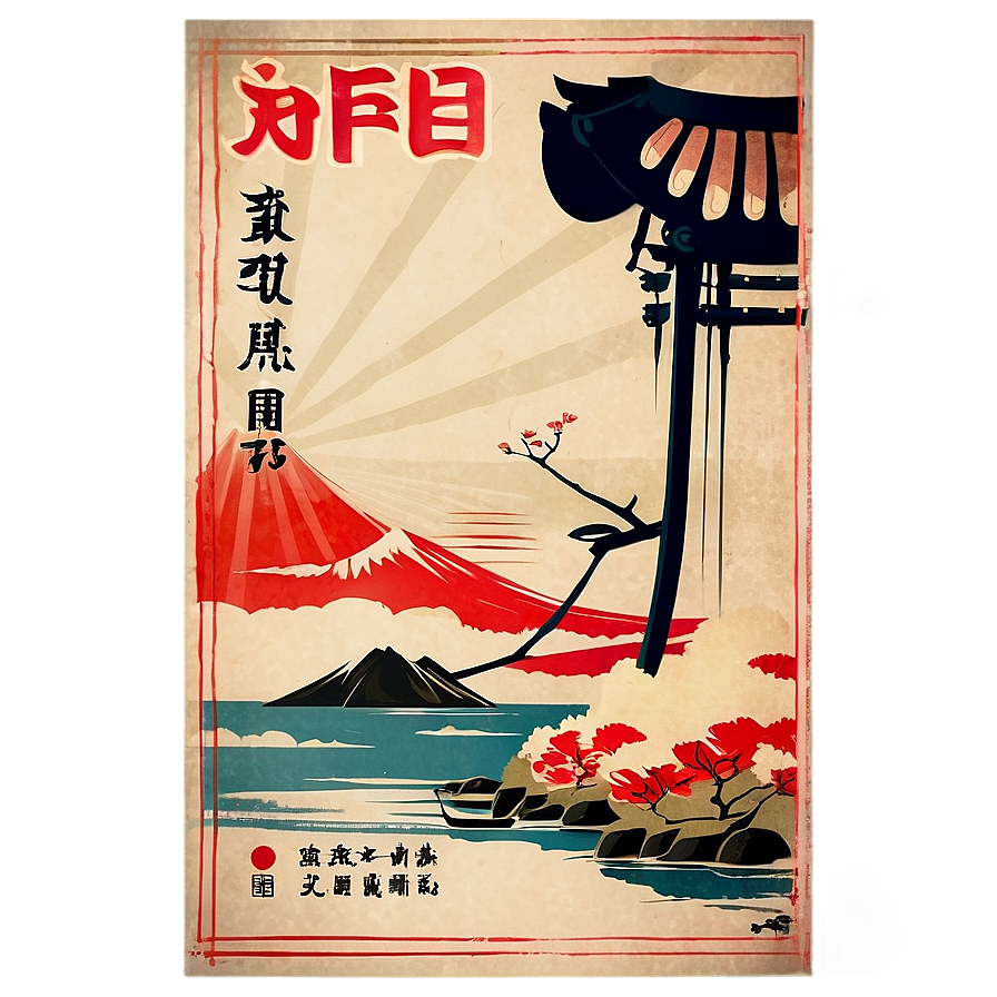 Japan Vintage Travel Poster Png 43