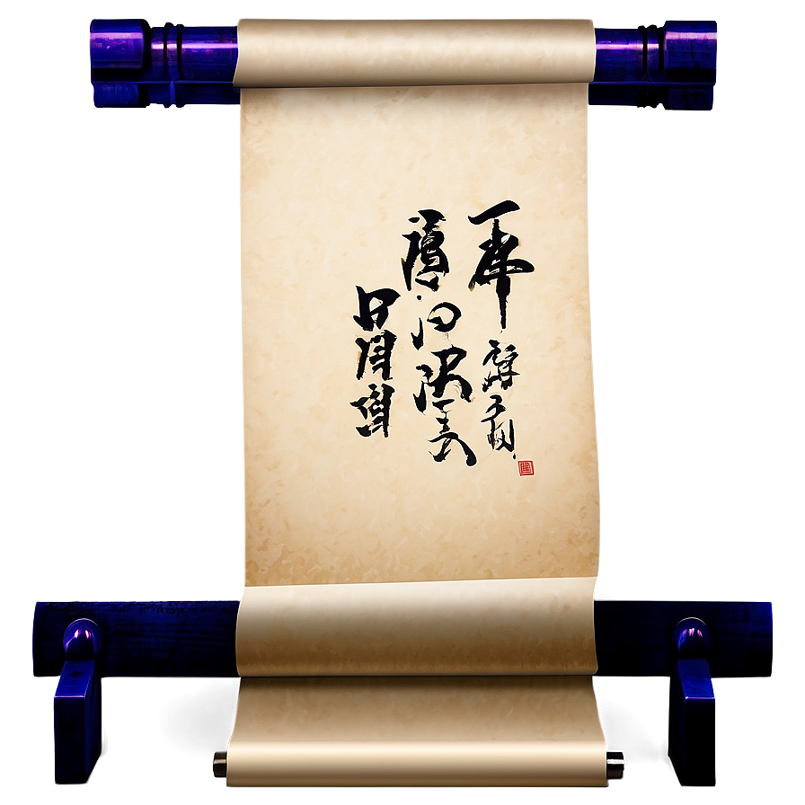 Japanese Art Scroll Paper Png 06262024