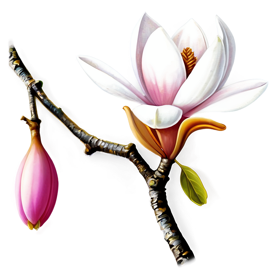 Japanese Magnolia Branch Png Xwb45