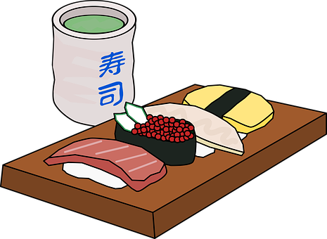 Japanese Sushi Set Illustration