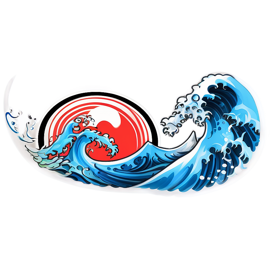 Japanese Wave Tattoo Design Png Fku26