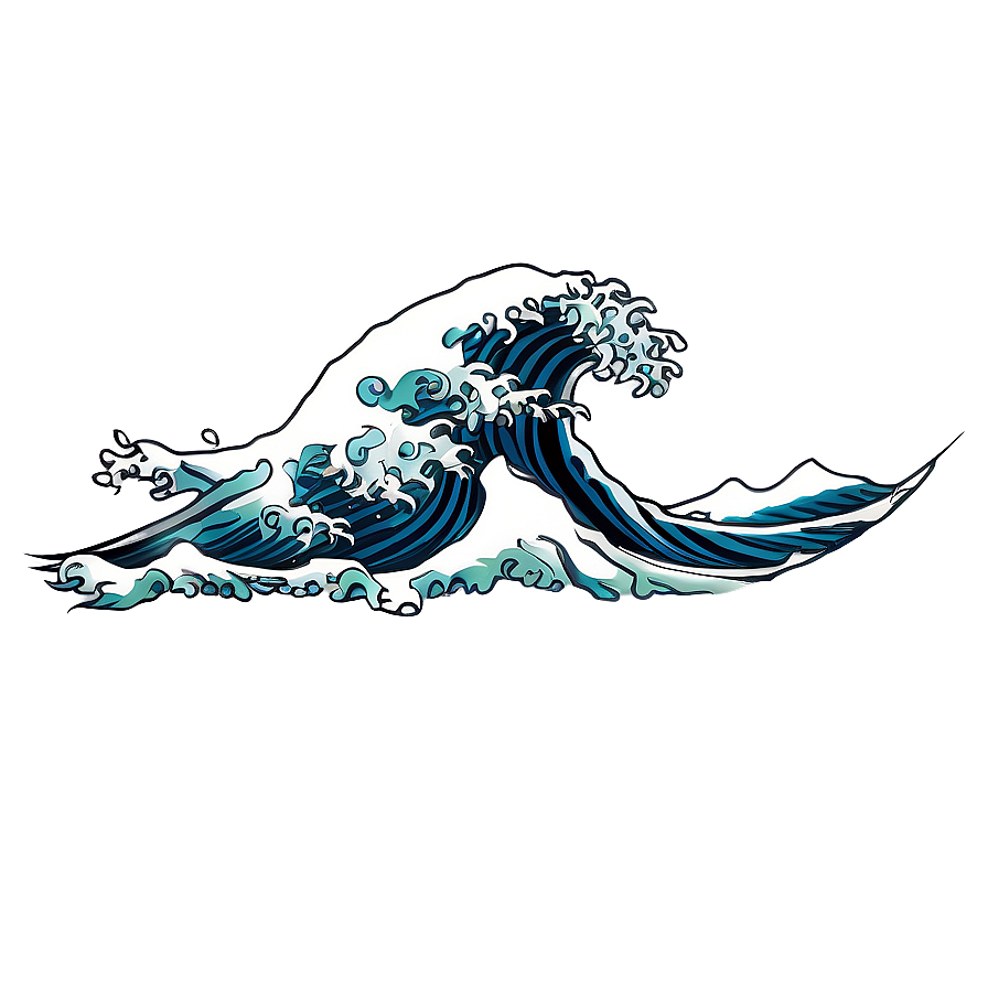 Japanese Wave Tattoo Design Png Ixa