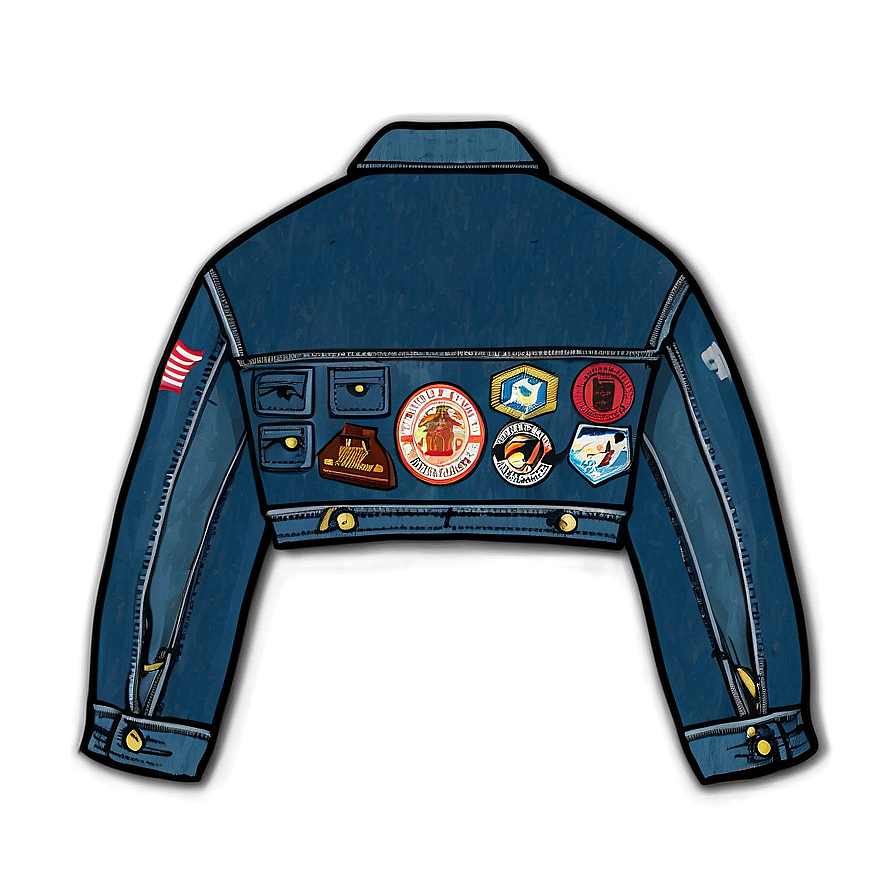 Jean Jacket With Patches Png Smt