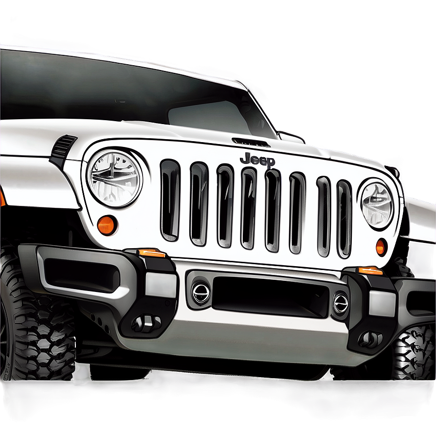 Jeep Grill Sketch Png 7