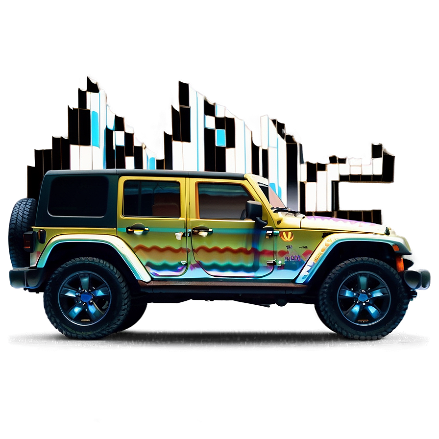 Jeep Wave Glitch Art Png 47