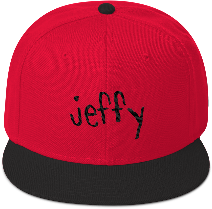 Jeffy Branded Red Black Cap