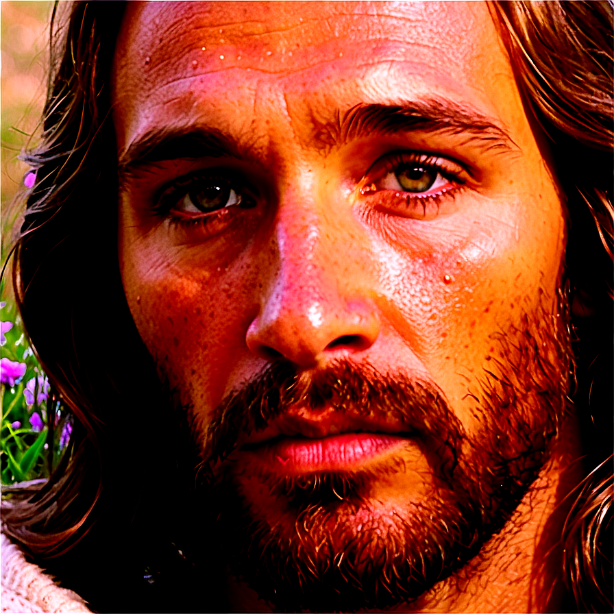 Jesus Face Close-up Png Esn