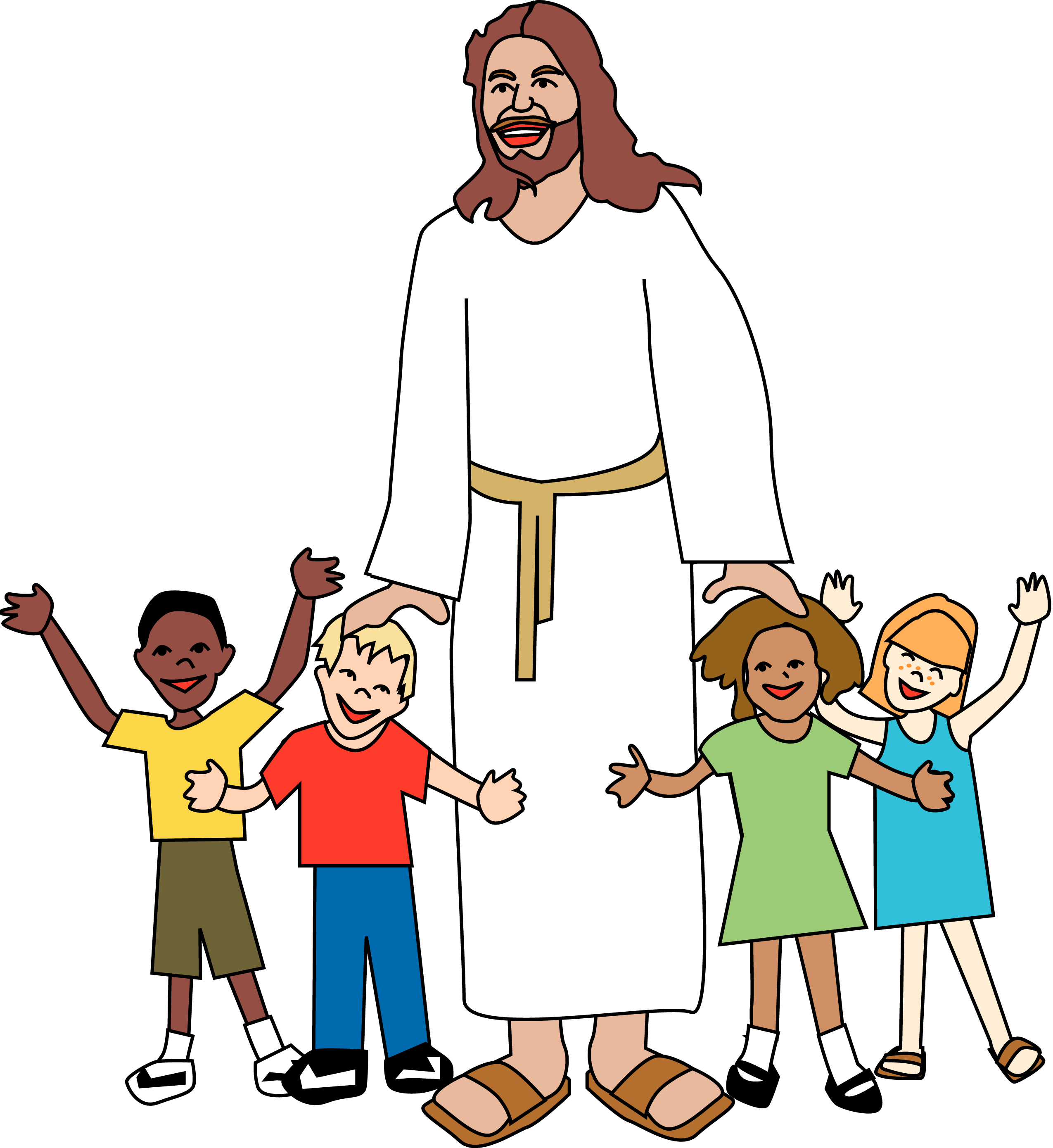 Jesus With Children Illustration