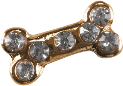 Jeweled Gold Dog Bone