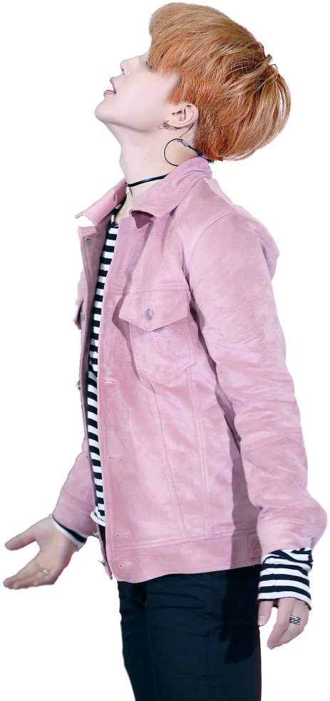 Jimin Pink Jacket Pose