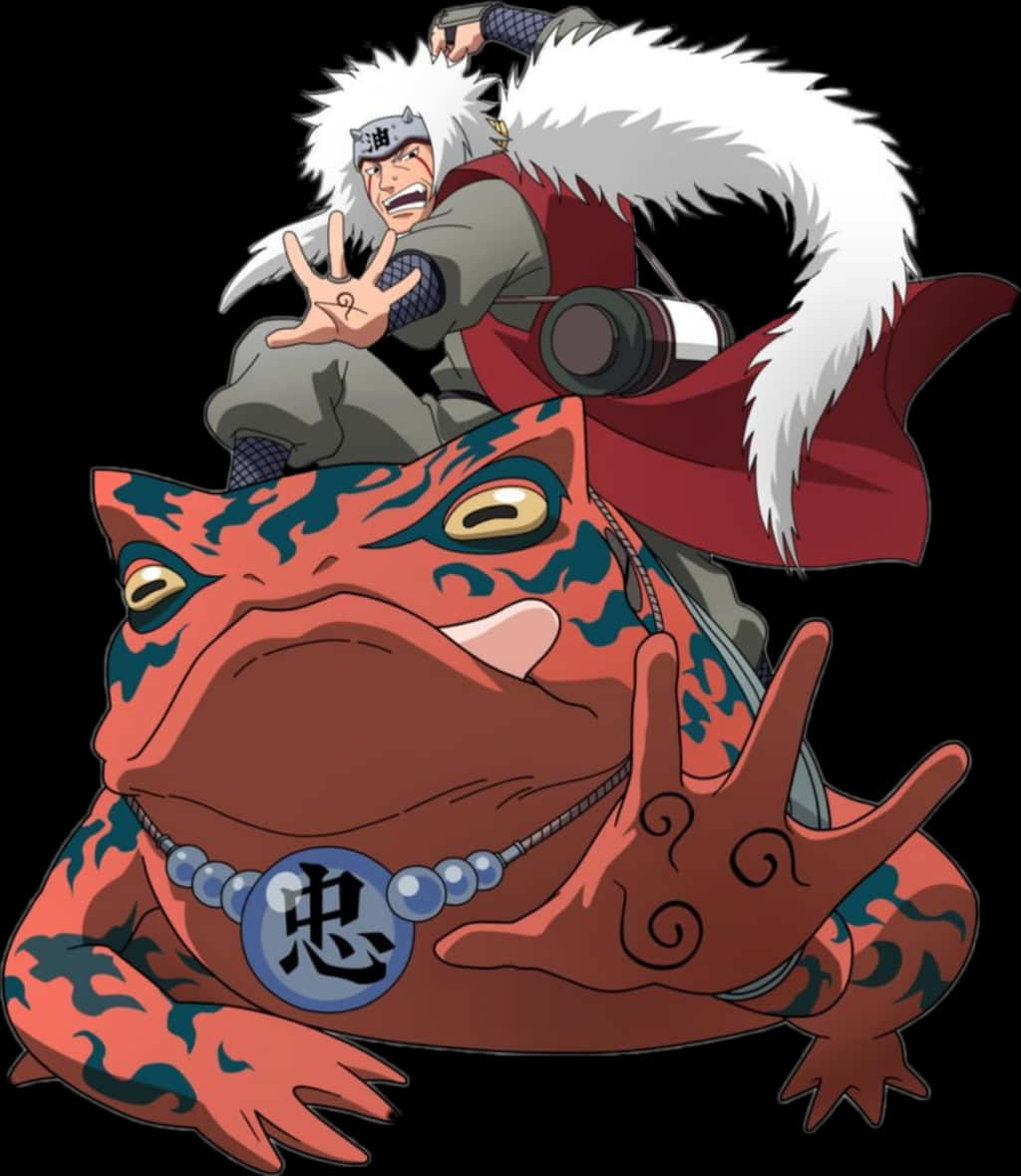 Jiraiya Riding Gamabunta Naruto Anime