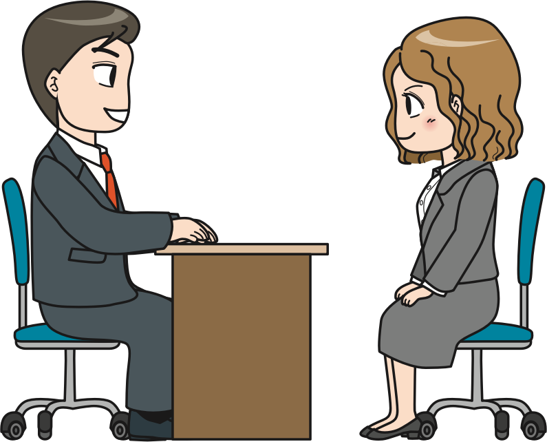 Job Interview Cartoon Illustration