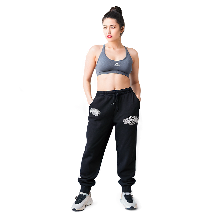 Jogger Style Black Sweatpants Png 57