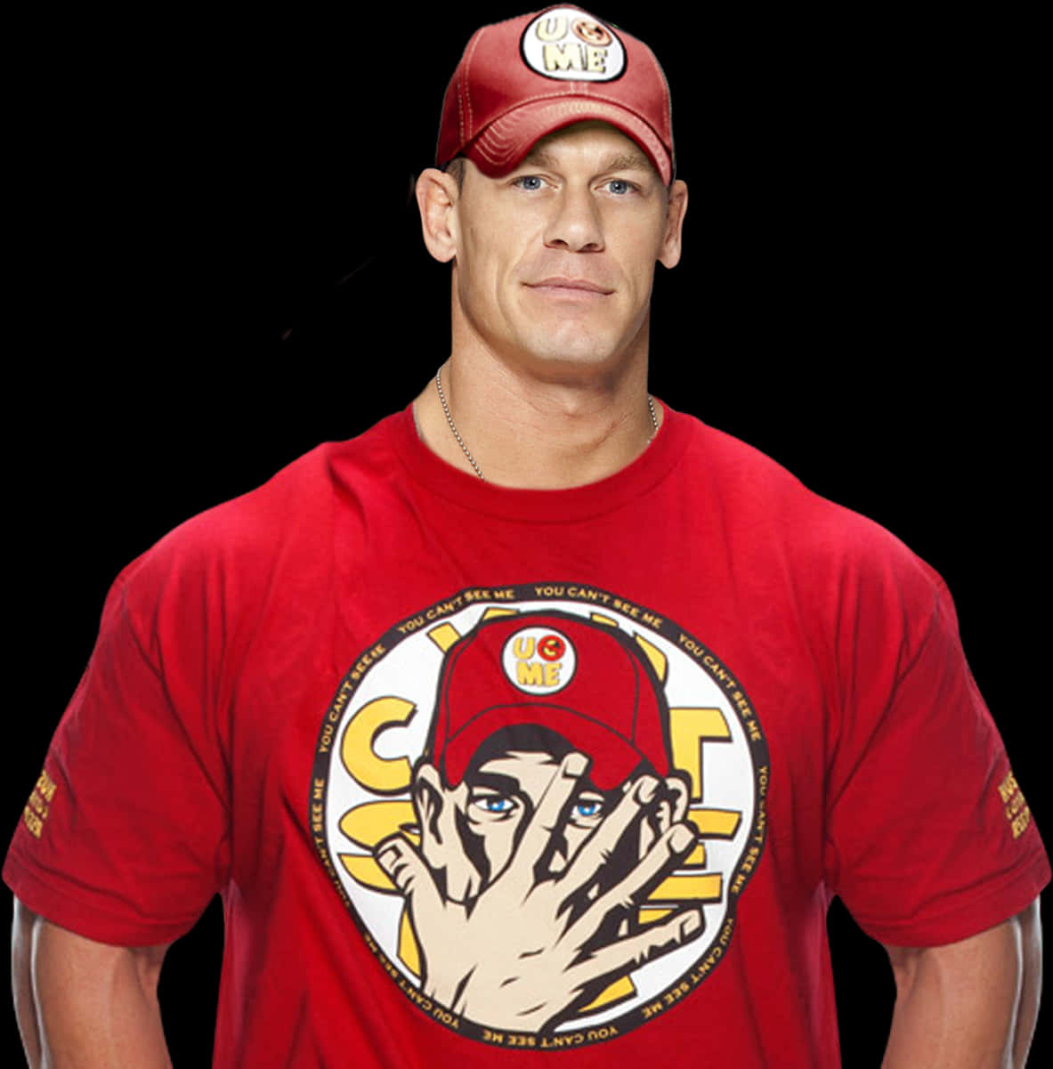 John Cena Red Shirtand Cap