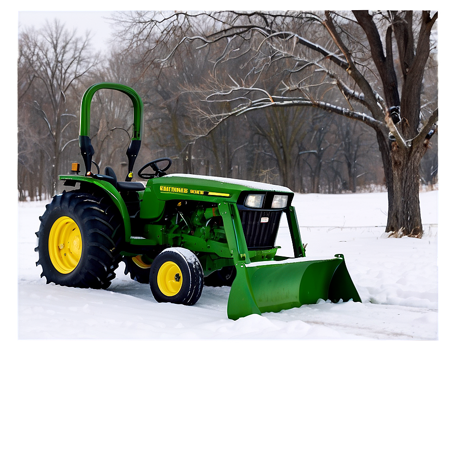 John Deere Tractor In Winter Scene Png Aed