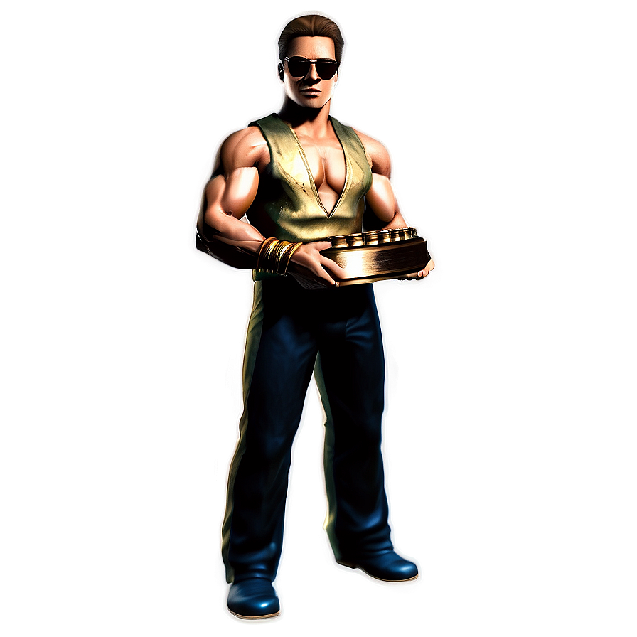 Johnny Cage With Trophy Png 16