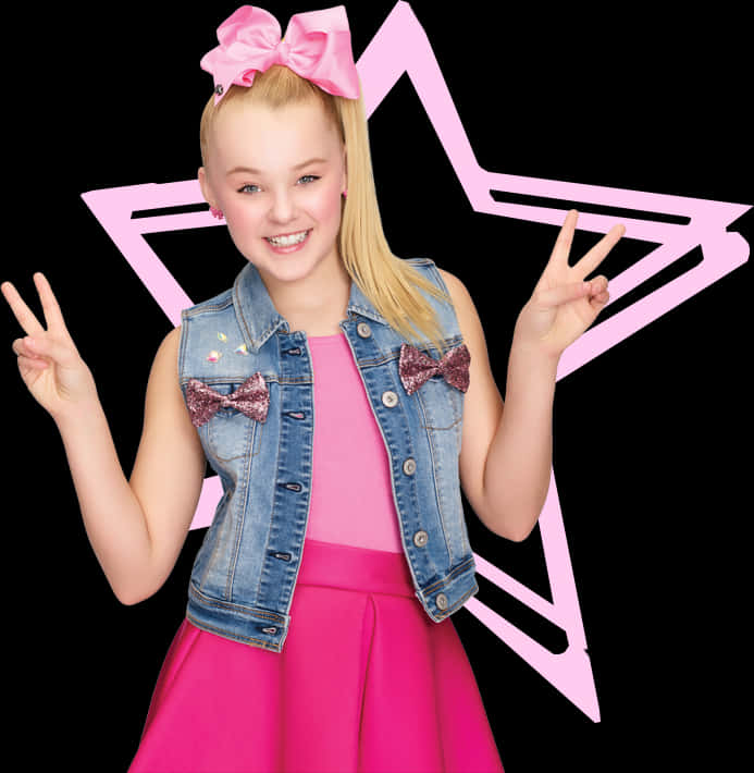 Jojo Siwa Peace Sign Pose