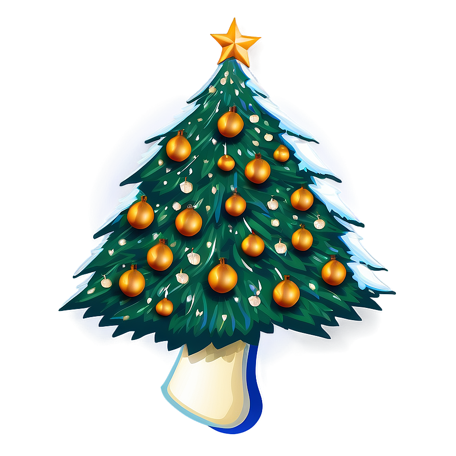 Jolly Christmas Tree Illustration Png Npk48