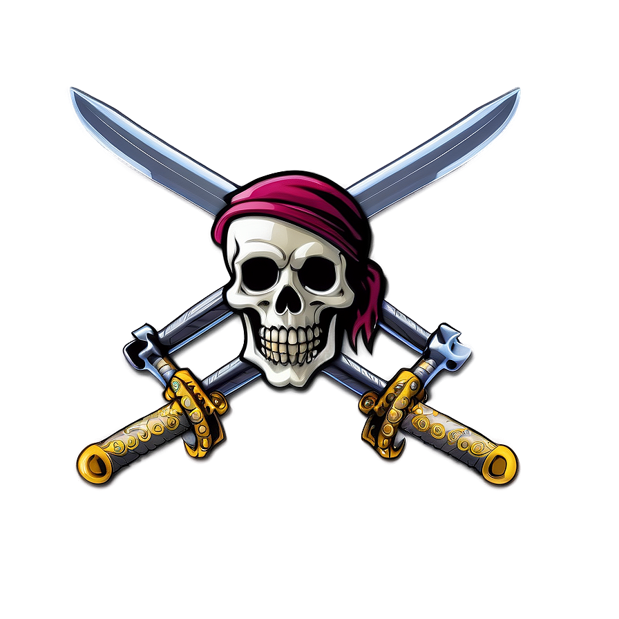 Jolly Roger With Swords Png Qjw