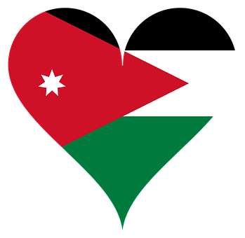 Jordan Flag Heart Shaped