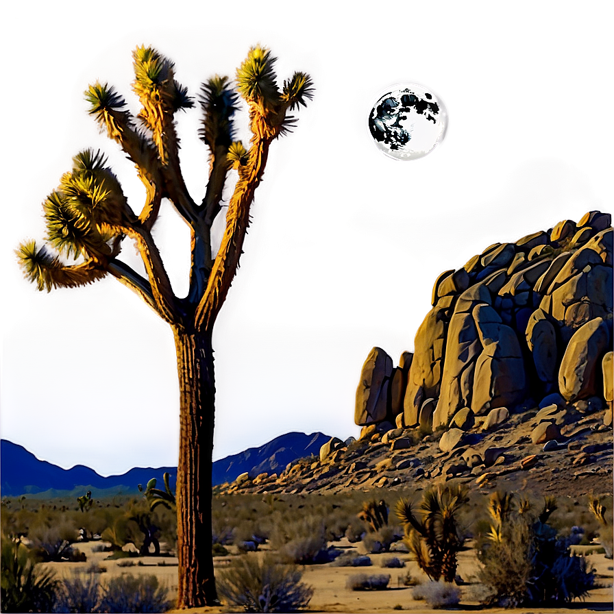 Joshua Tree With Full Moon Png 87