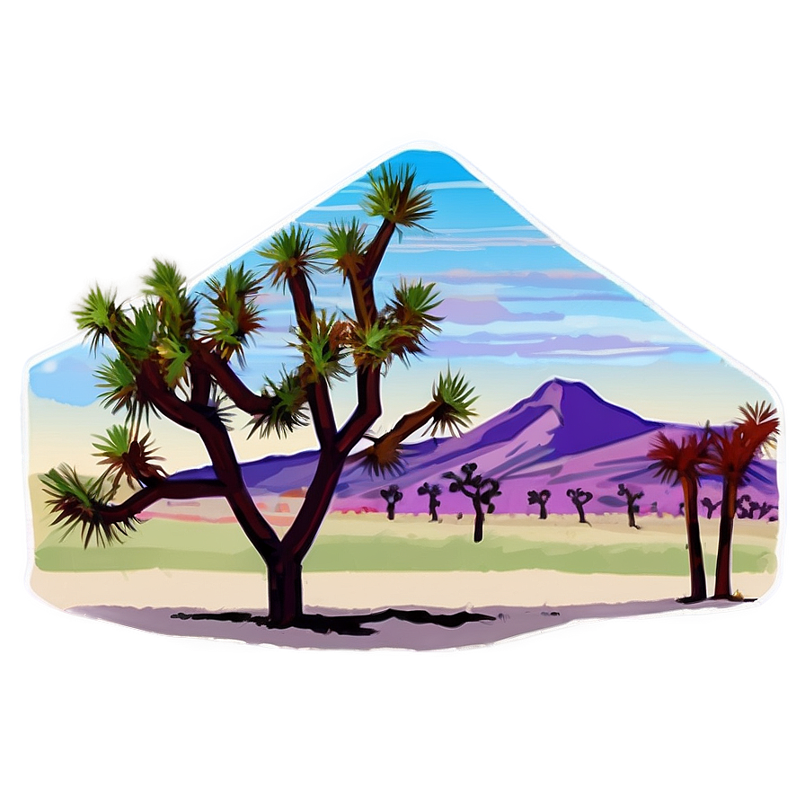 Joshua Tree With Mountain Backdrop Png Sta53