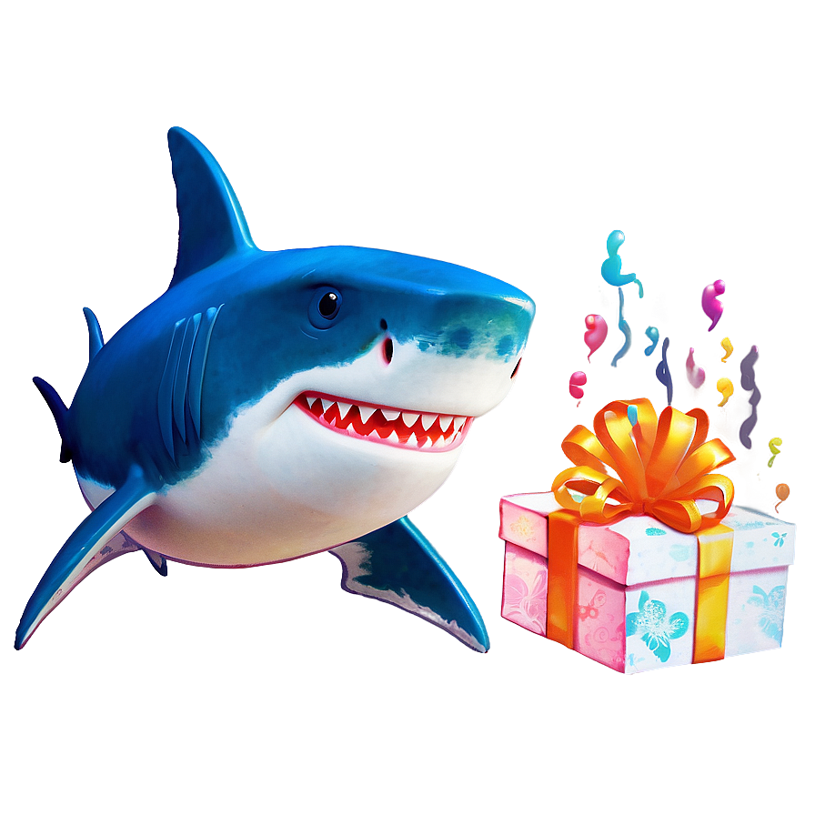 Joyful Birthday Shark Scene Png 06292024